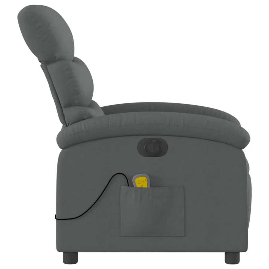 Fauteuil inclinable de massage électrique gris foncé tissu - 10