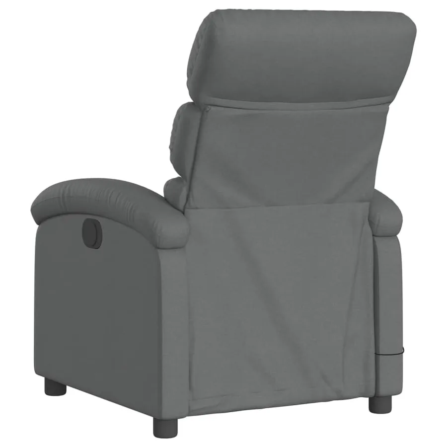 Fauteuil inclinable de massage électrique gris foncé tissu - 5