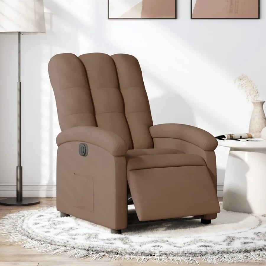 Fauteuil inclinable électrique Marron Tissu