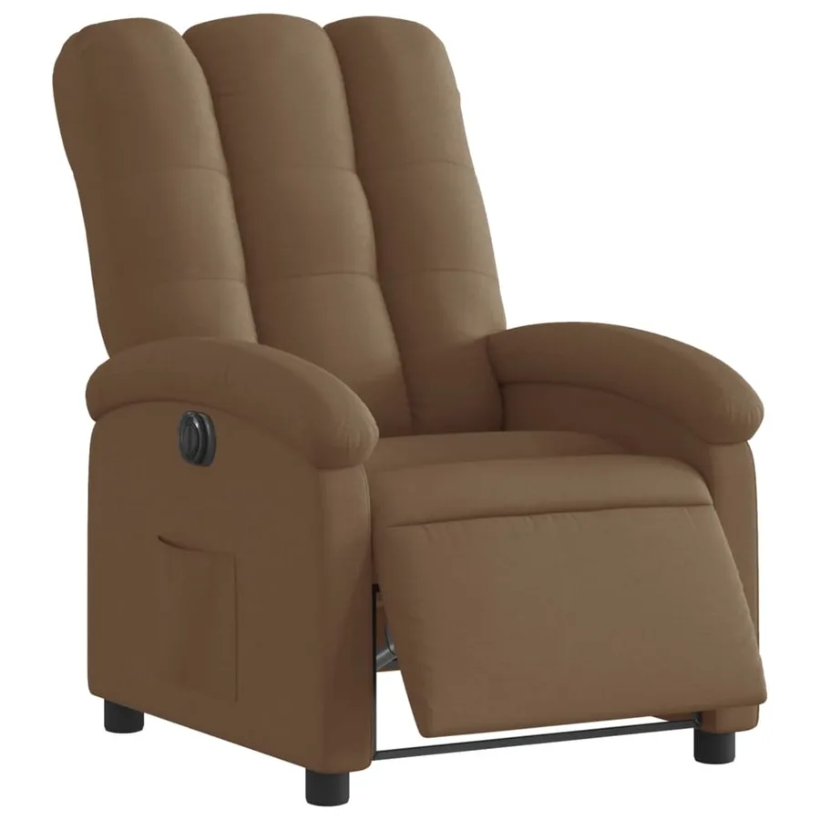 Fauteuil inclinable électrique Marron Tissu - 3