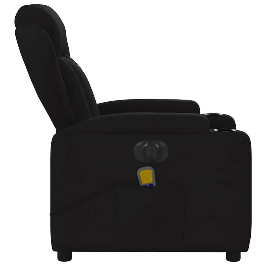 Fauteuil de massage inclinable électrique Noir Tissu - 10