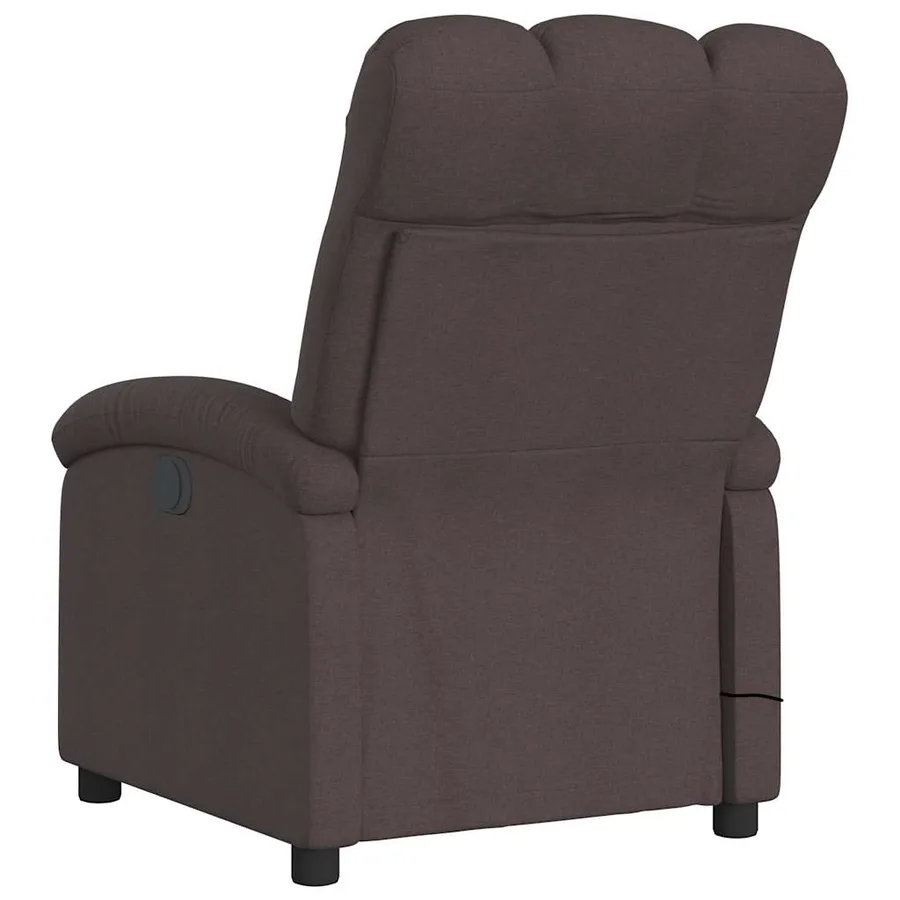 Fauteuil de massage inclinable électrique Marron foncé Tissu - 5