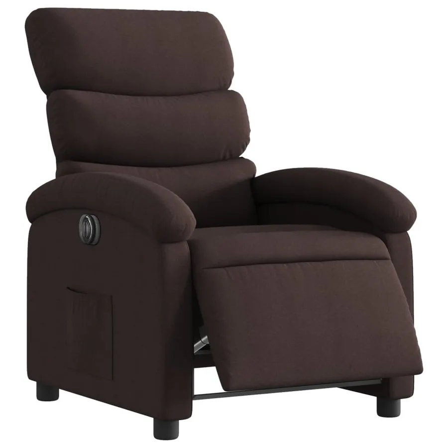 Fauteuil inclinable électrique Marron foncé Tissu - 3