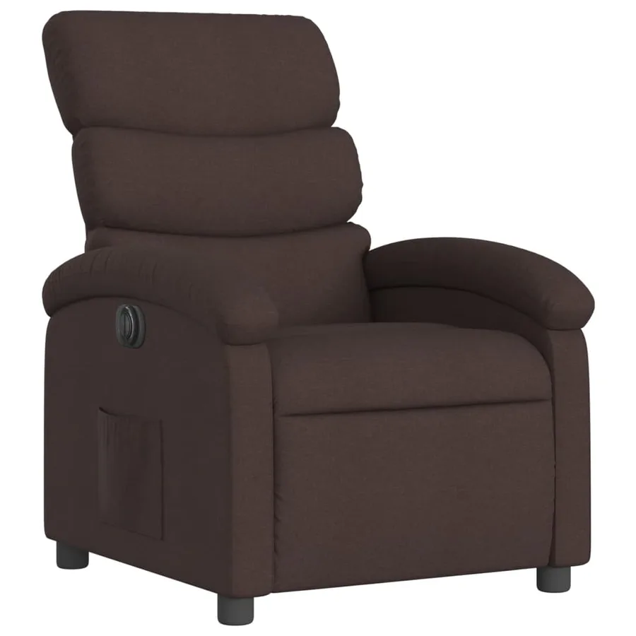 Fauteuil inclinable électrique Marron foncé Tissu - 4