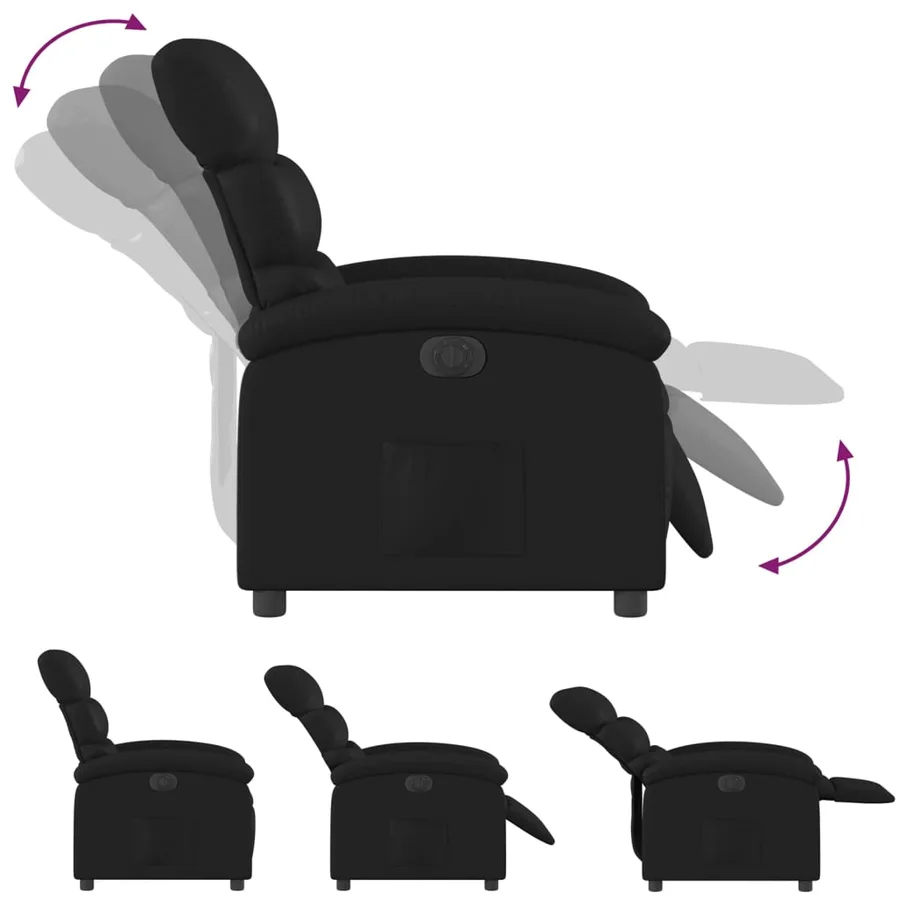 Fauteuil inclinable électrique Noir Similicuir - 7
