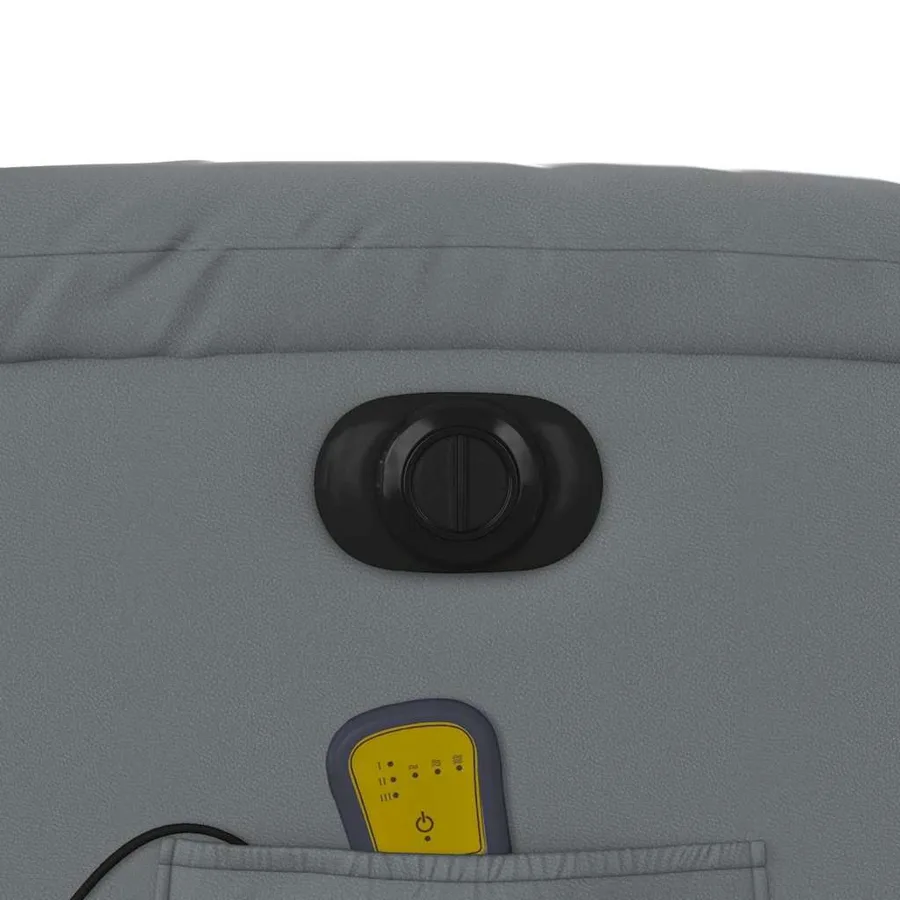 Fauteuil de massage inclinable électrique gris similicuir - 12