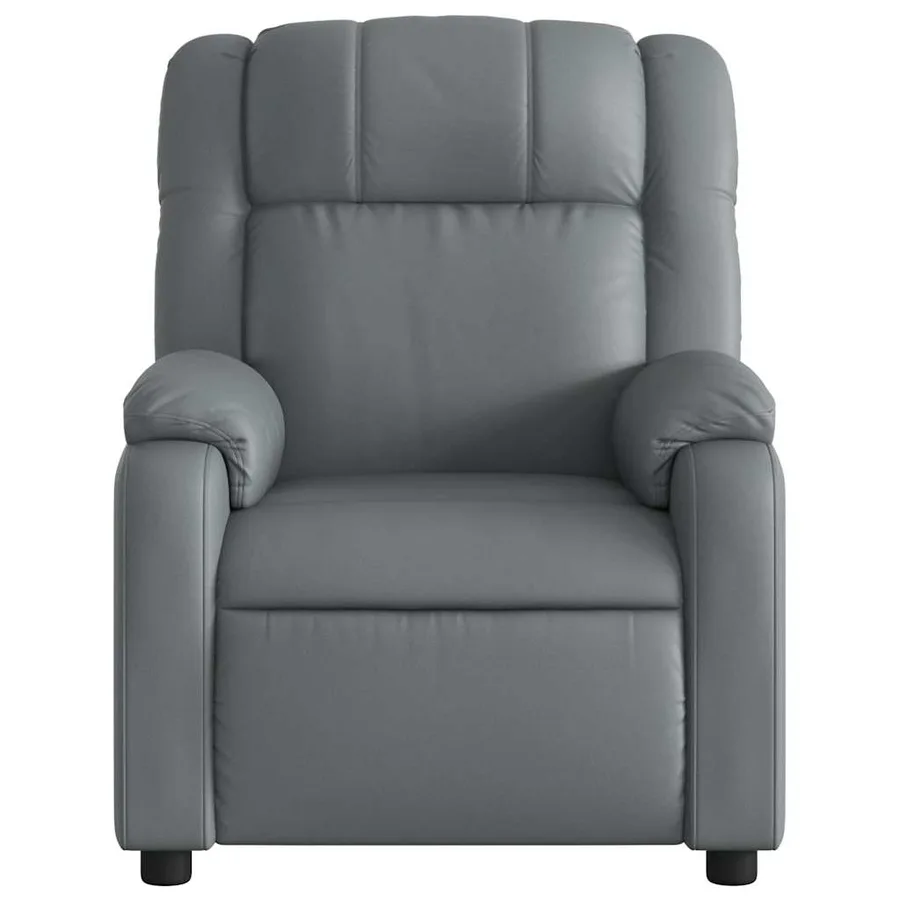 Fauteuil de massage inclinable électrique gris similicuir - 9