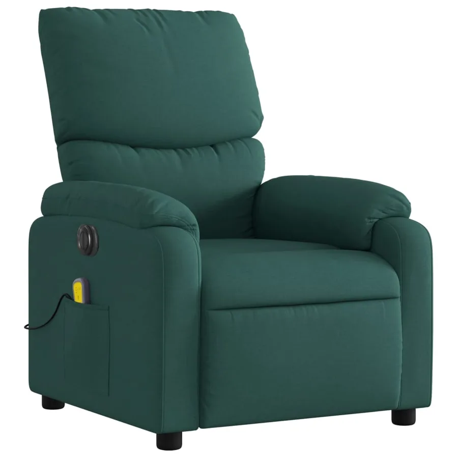 Fauteuil de massage inclinable électrique Vert foncé Tissu - 4