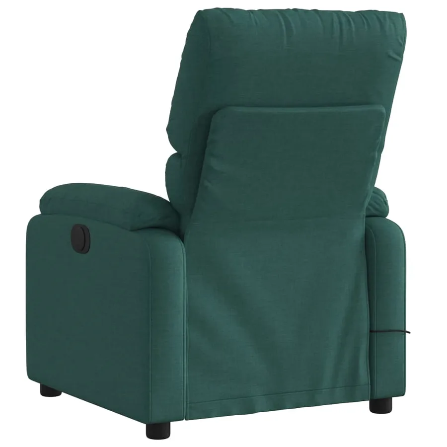 Fauteuil de massage inclinable électrique Vert foncé Tissu - 5