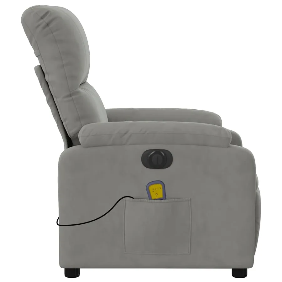 Fauteuil inclinable de massage électrique gris clair - 10