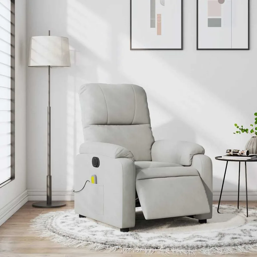 Fauteuil inclinable de massage électrique gris clair - 15