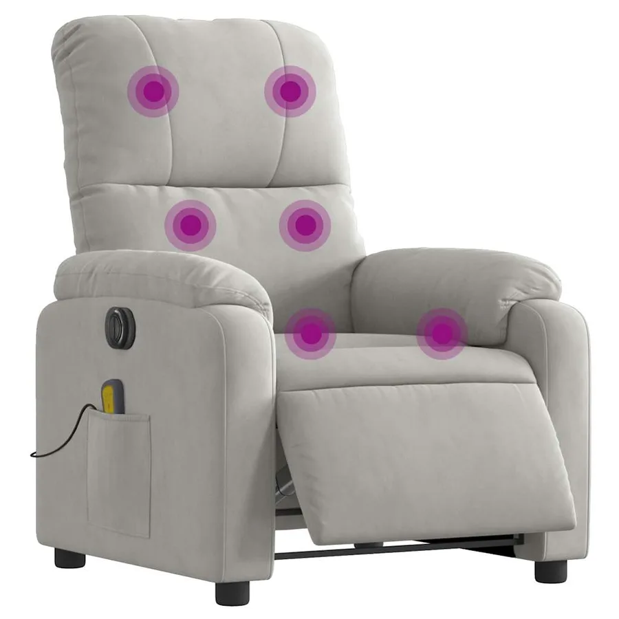 Fauteuil inclinable de massage électrique gris clair - 3