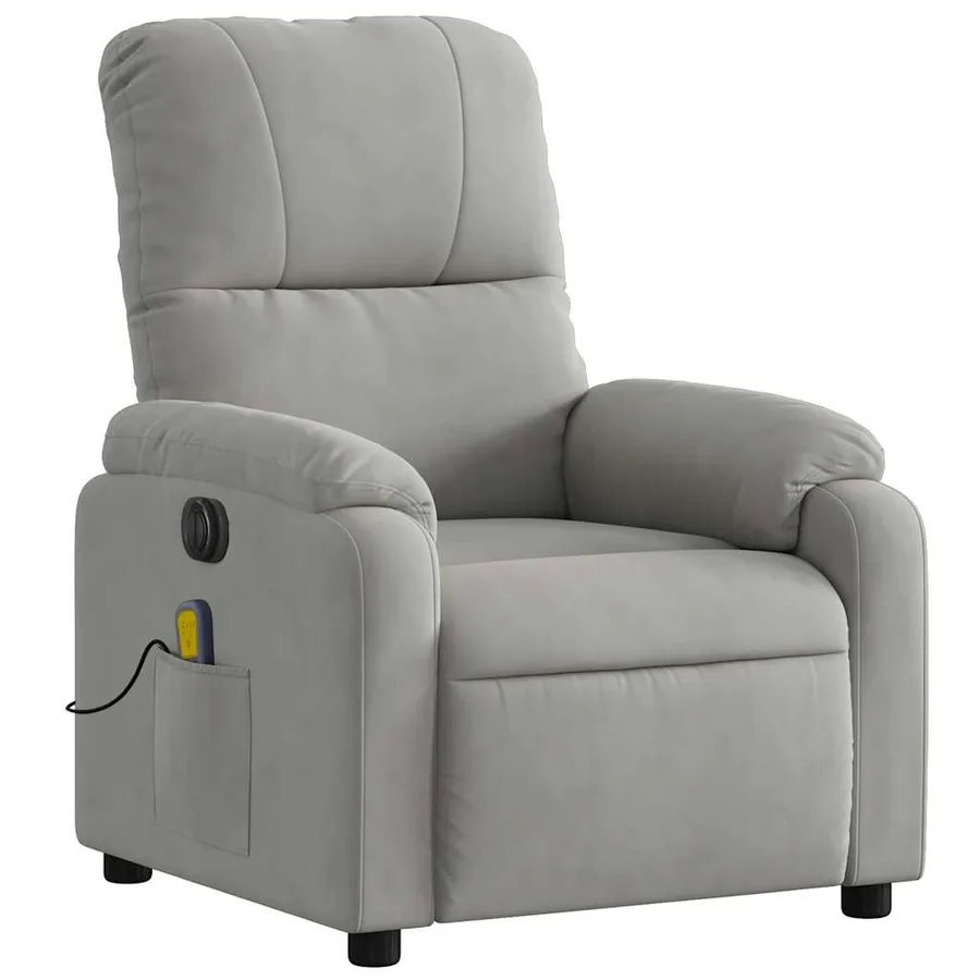 Fauteuil inclinable de massage électrique gris clair - 4