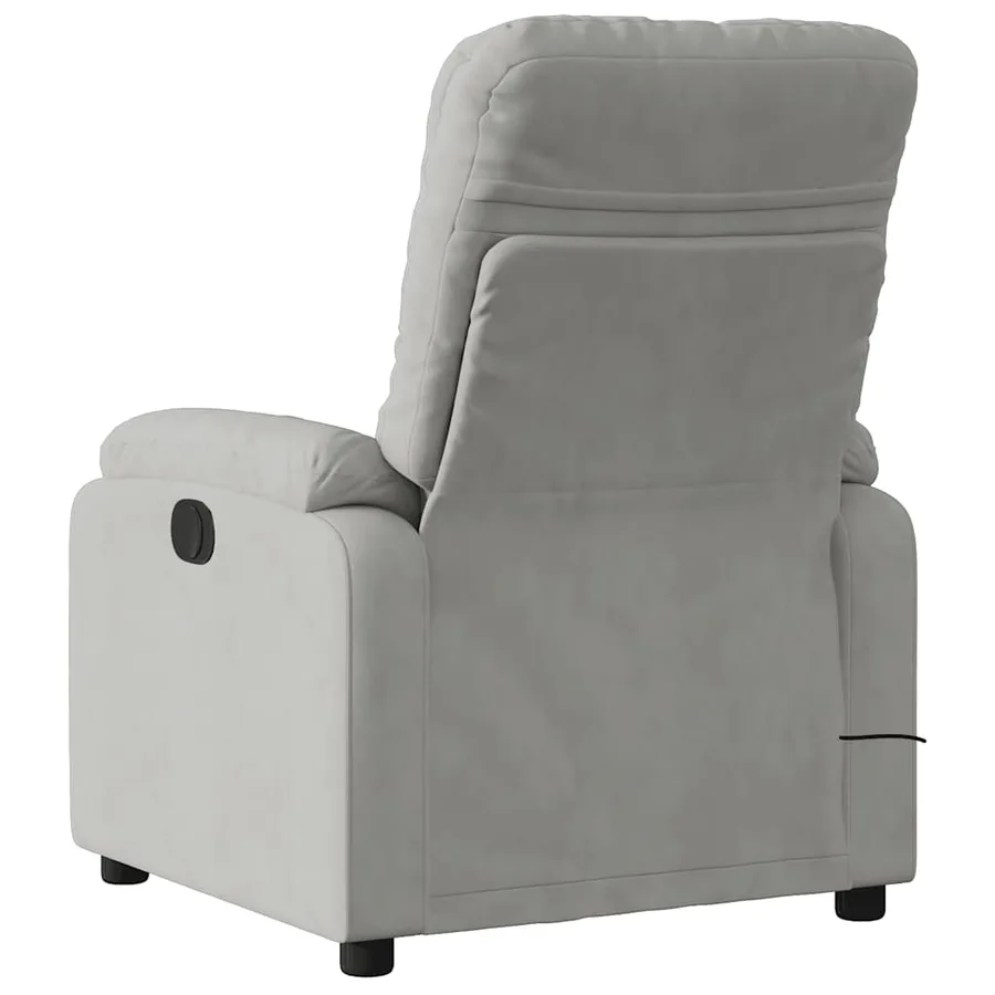 Fauteuil inclinable de massage électrique gris clair - 5