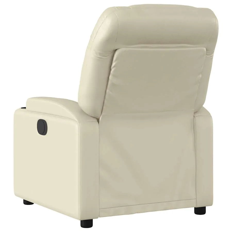 Fauteuil de massage inclinable électrique crème similicuir - 5