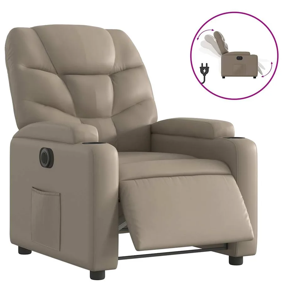 Fauteuil inclinable électrique Cappuccino Similicuir - 2