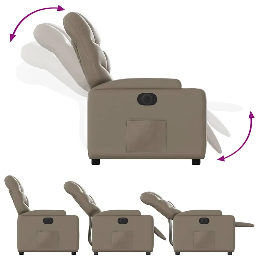 Fauteuil inclinable électrique Cappuccino Similicuir - 7