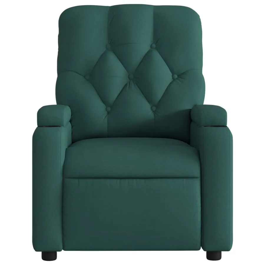 Fauteuil inclinable électrique Vert foncé Tissu - 9