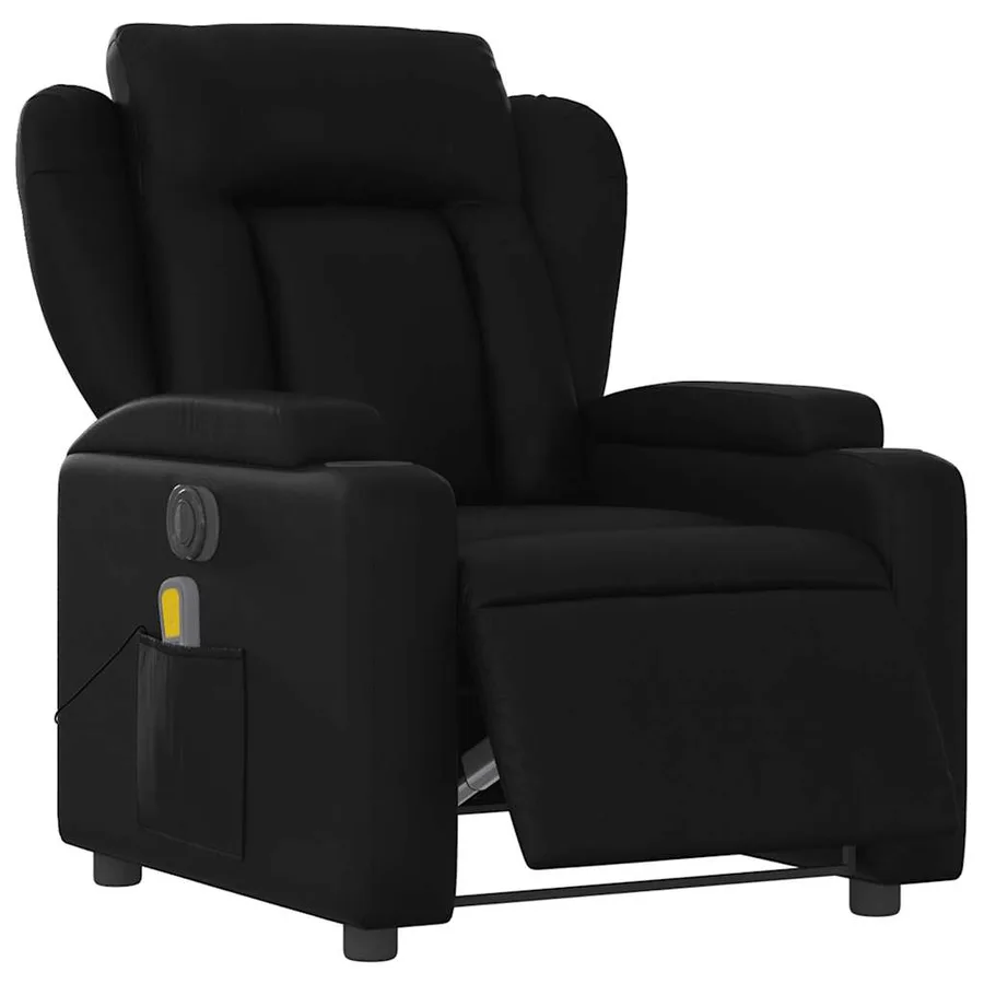 Fauteuil de massage inclinable électrique noir similicuir - 3