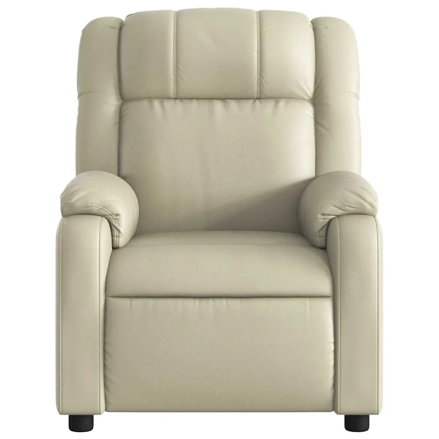 Fauteuil de massage inclinable électrique crème similicuir - 9