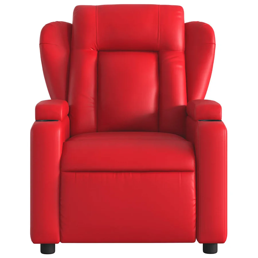 Fauteuil de massage inclinable électrique rouge similicuir - 9