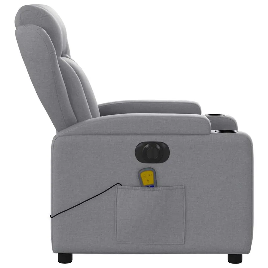 Fauteuil de massage inclinable électrique gris clair tissu - 10
