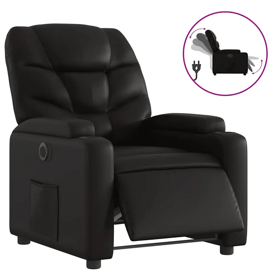 Fauteuil inclinable électrique Noir Similicuir - 2