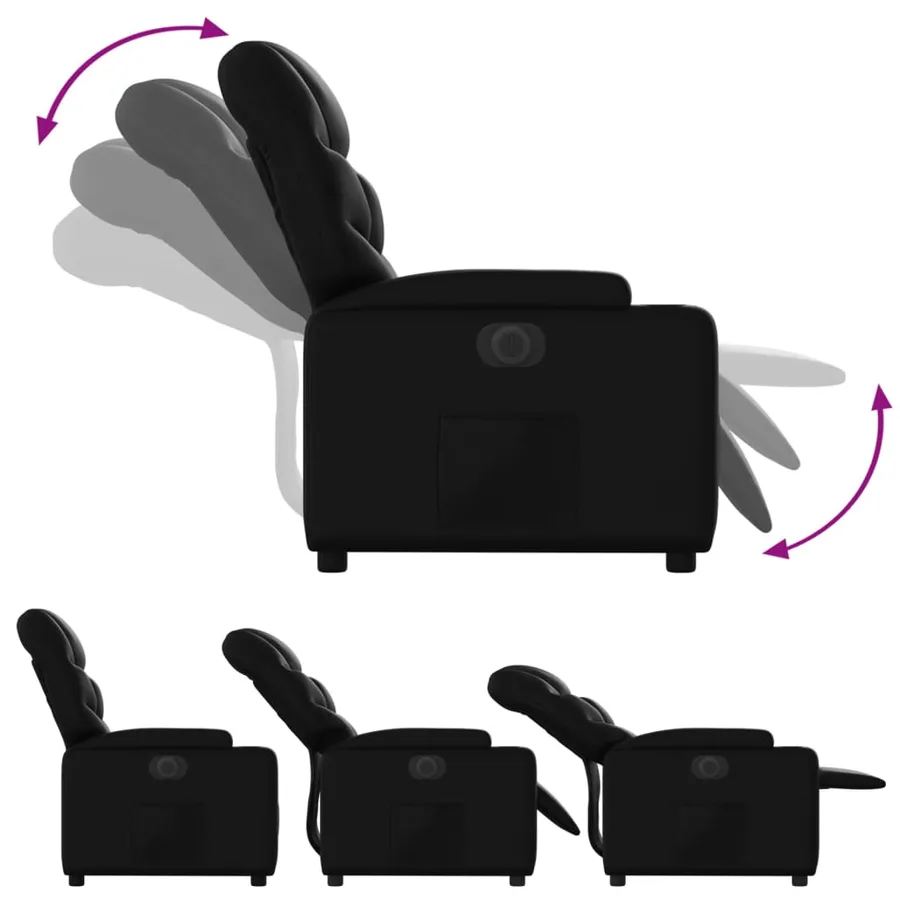 Fauteuil inclinable électrique Noir Similicuir - 6
