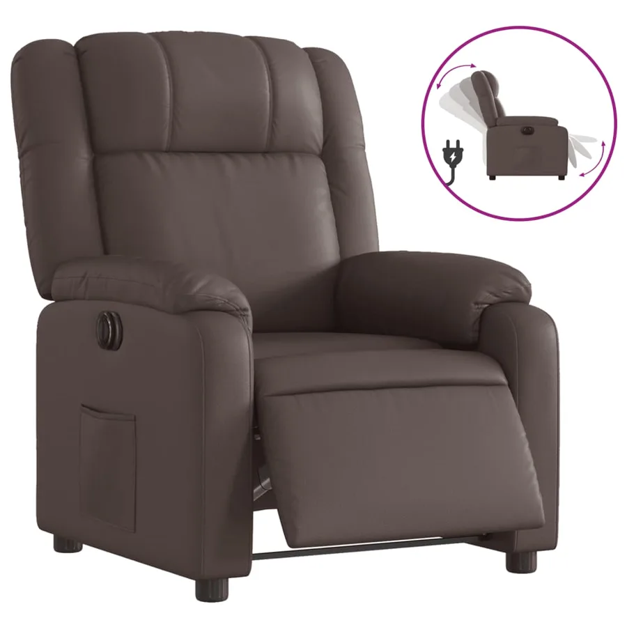 Fauteuil inclinable électrique Marron Similicuir - 2