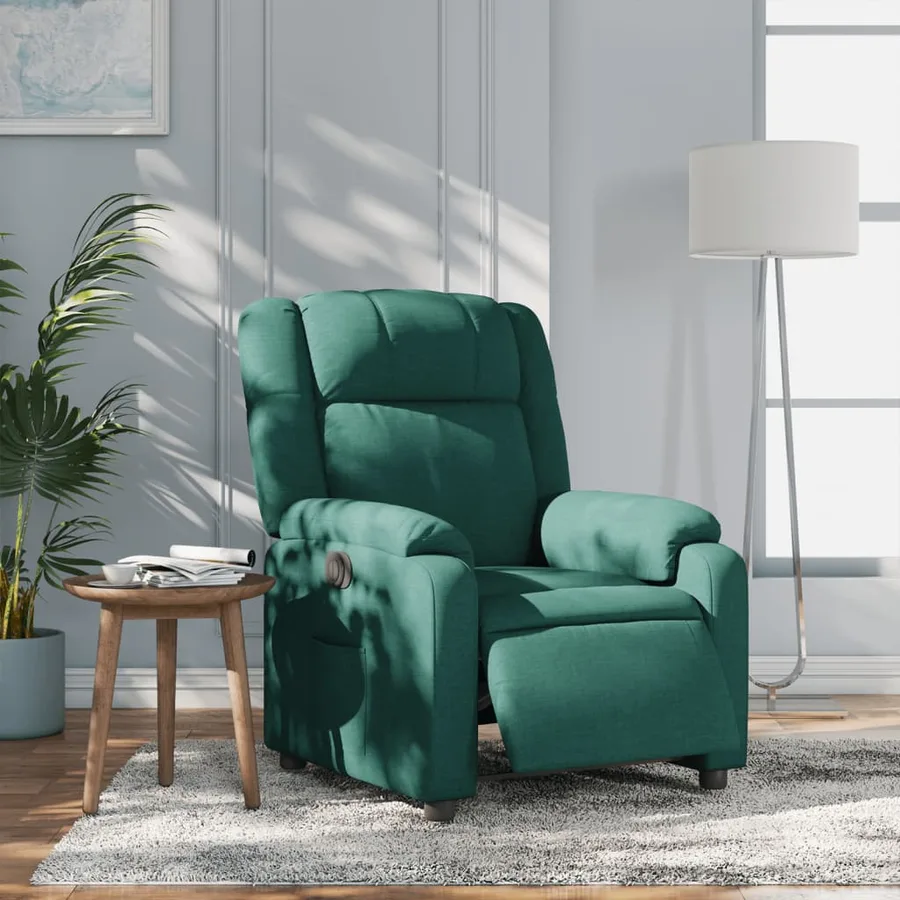 Fauteuil inclinable électrique Vert foncé Tissu - 15