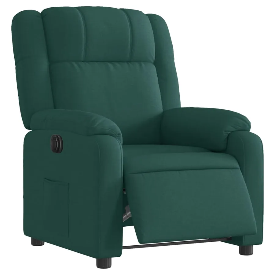 Fauteuil inclinable électrique Vert foncé Tissu - 3