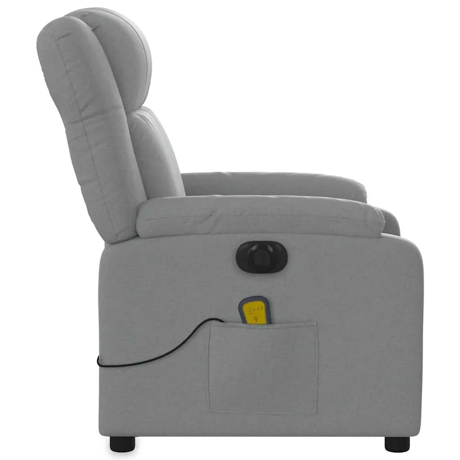 Fauteuil de massage inclinable électrique gris clair tissu - 10