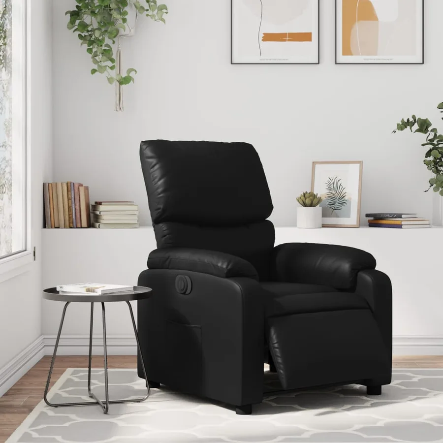 Fauteuil inclinable électrique Noir Similicuir - 15