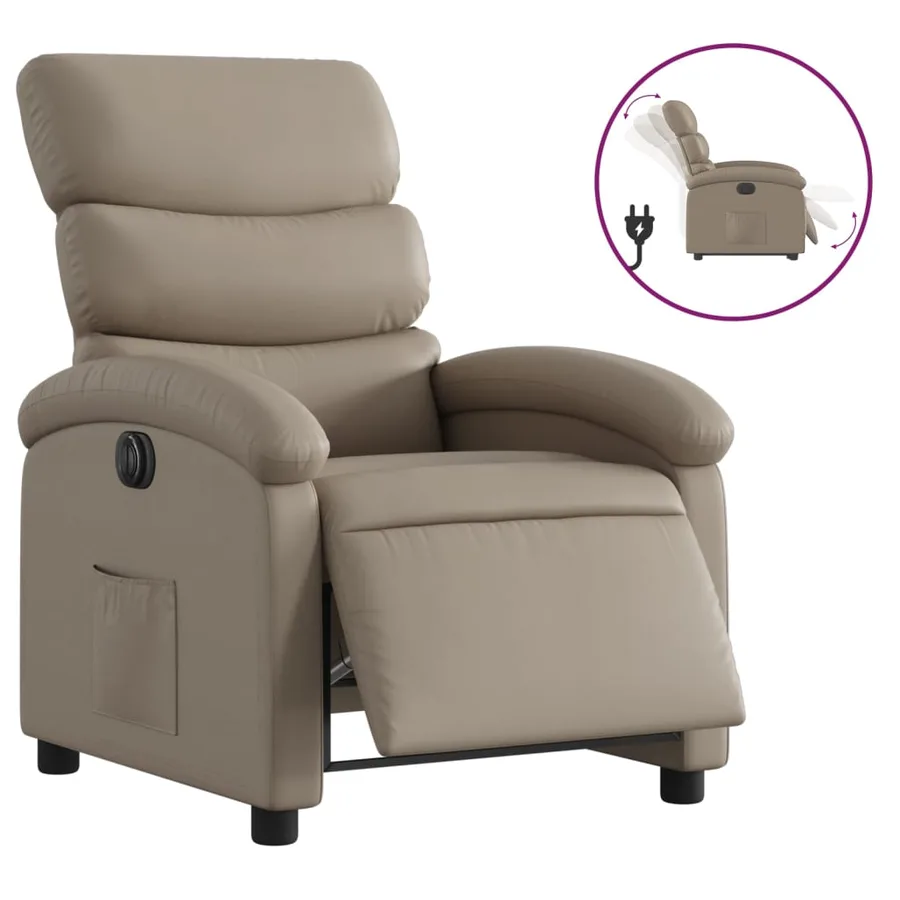 Fauteuil inclinable électrique Cappuccino Similicuir - 2