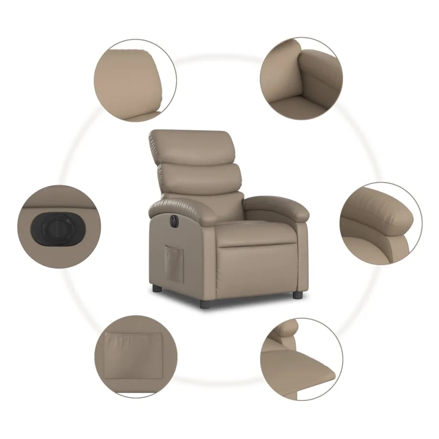 Fauteuil inclinable électrique Cappuccino Similicuir - 8