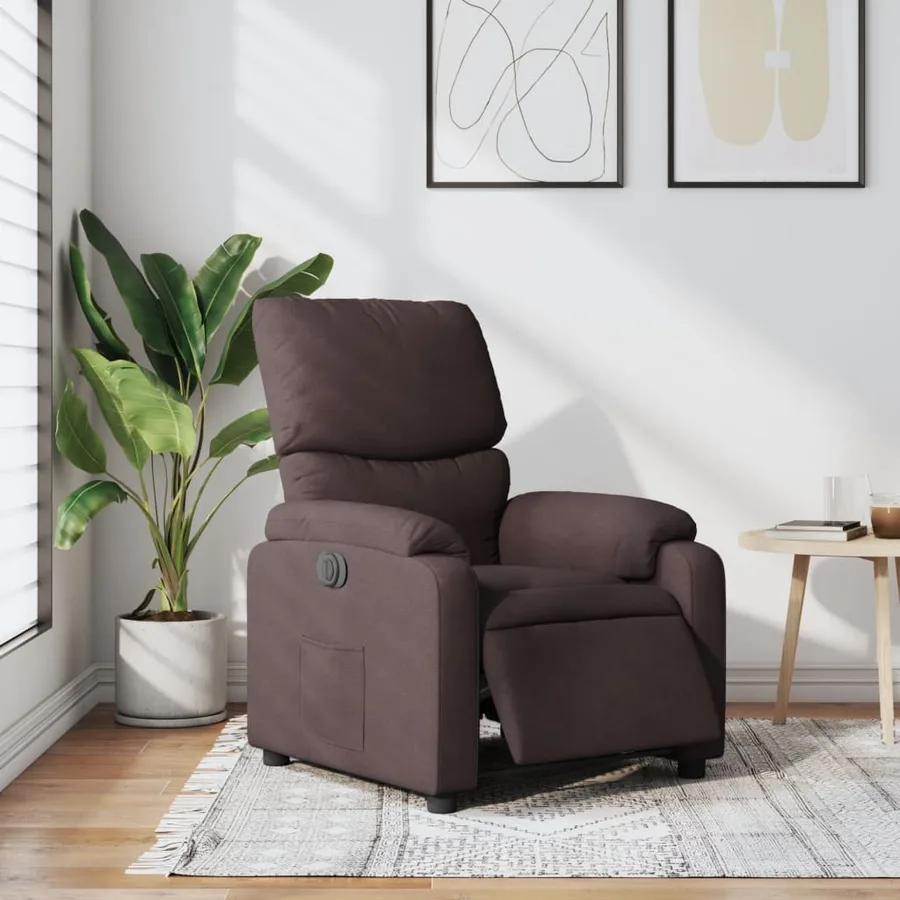 Fauteuil inclinable électrique Marron foncé Tissu - 15
