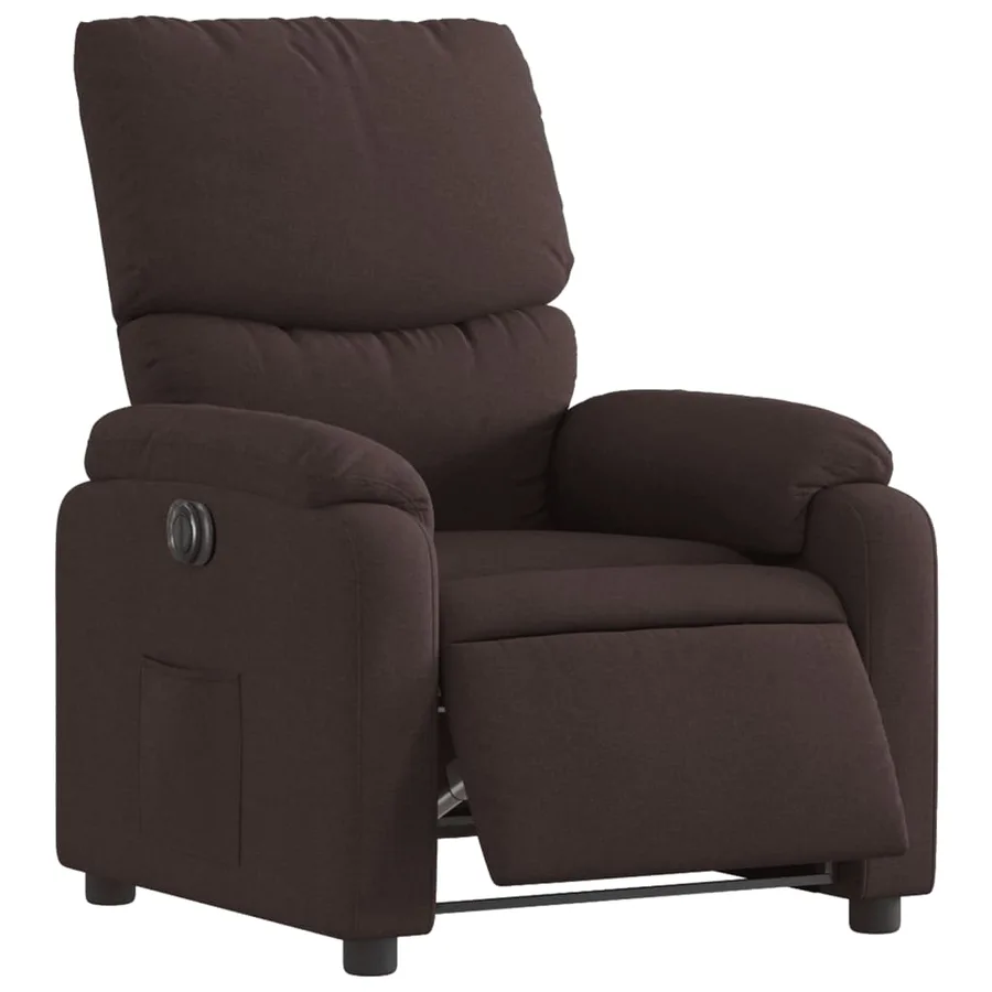Fauteuil inclinable électrique Marron foncé Tissu - 3
