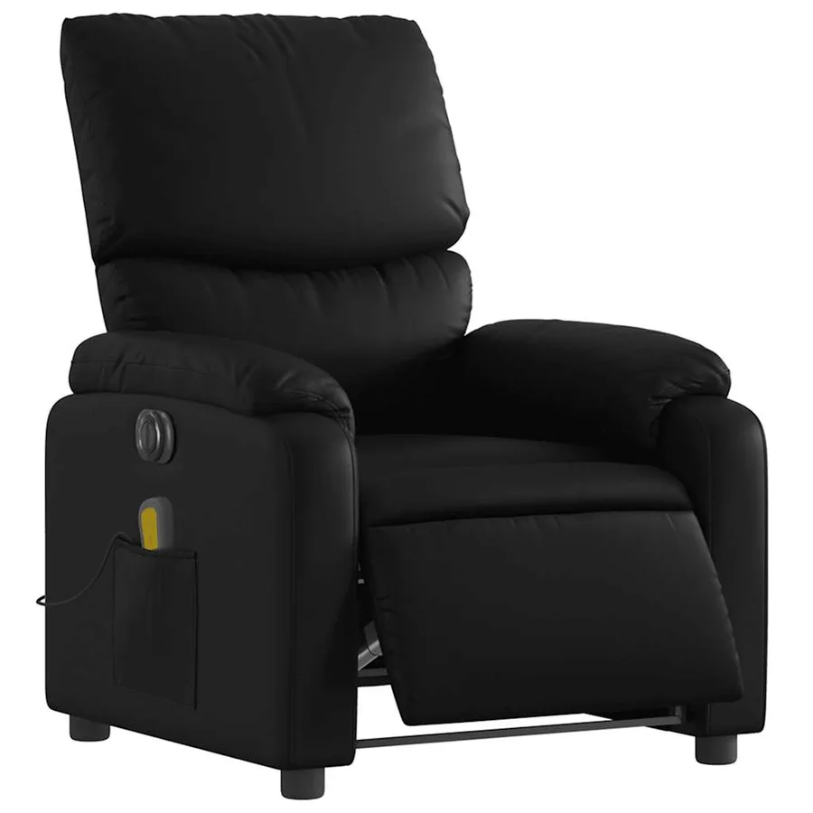 Fauteuil de massage inclinable électrique noir similicuir - 3