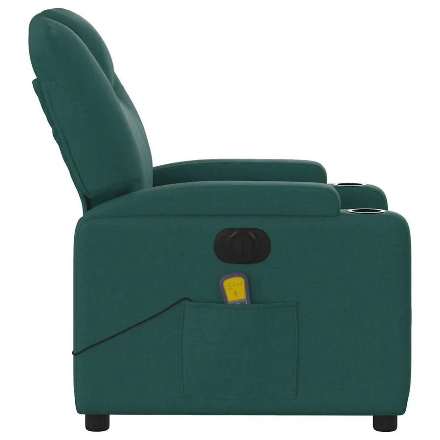 Fauteuil de massage inclinable électrique Vert foncé Tissu - 10