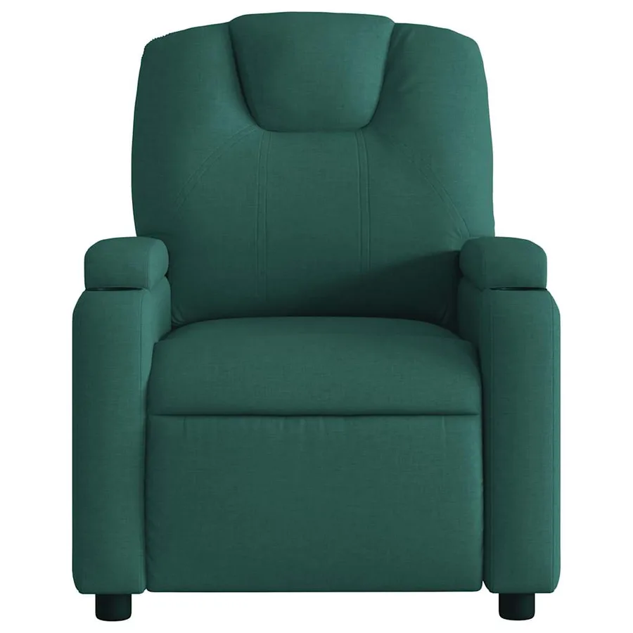 Fauteuil de massage inclinable électrique Vert foncé Tissu - 9