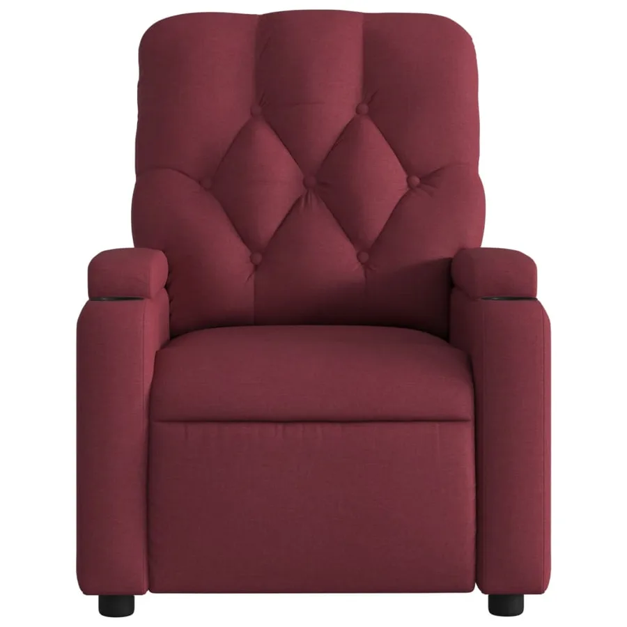 Fauteuil de massage inclinable électrique Rouge bordeaux Tissu - 9