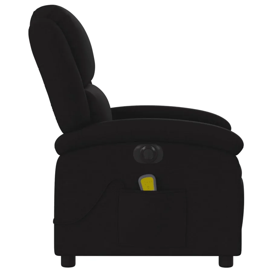 Fauteuil de massage inclinable électrique Noir Tissu - 10