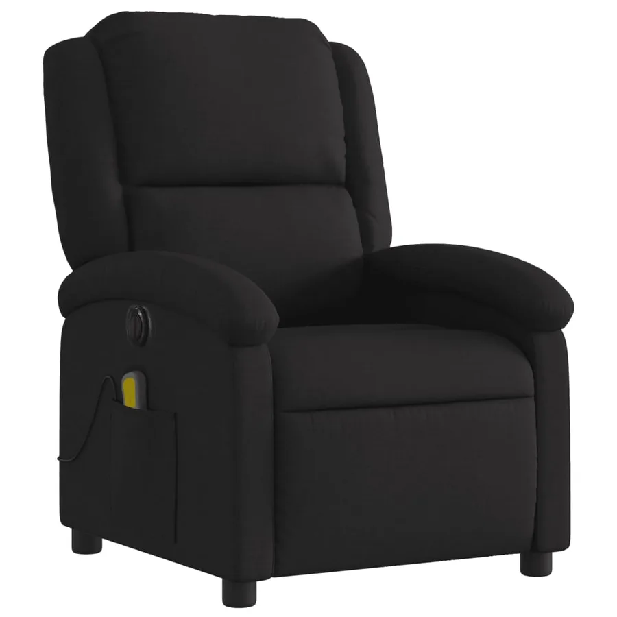 Fauteuil de massage inclinable électrique Noir Tissu - 4