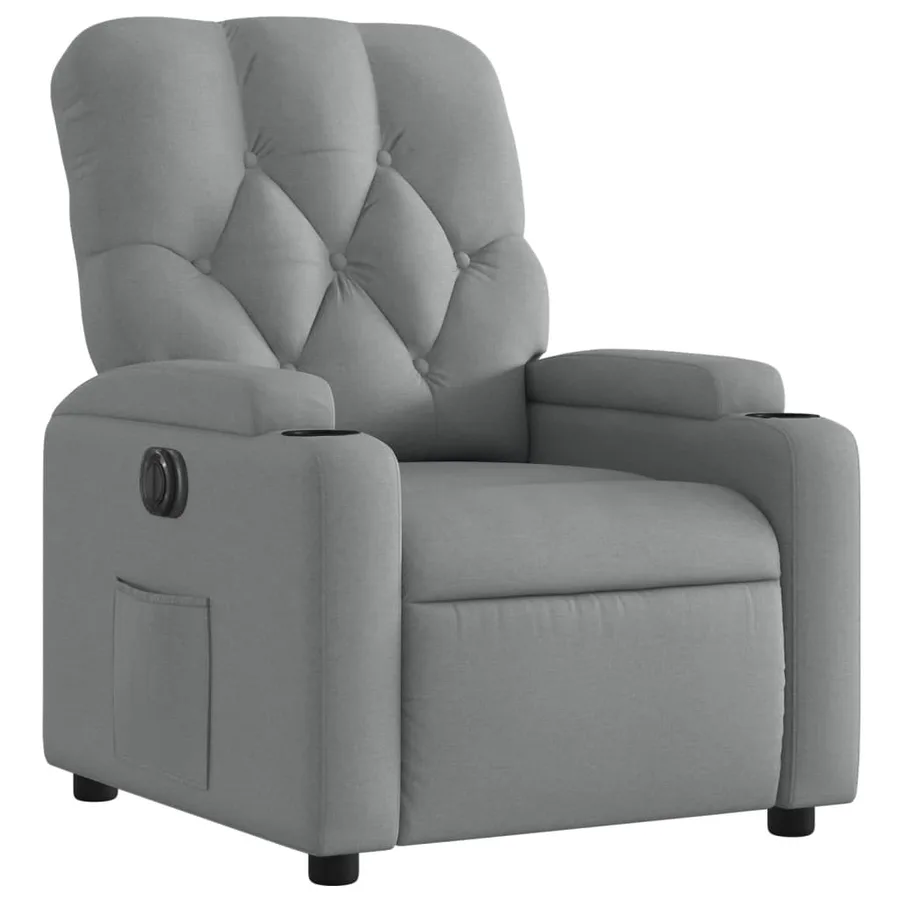 Fauteuil inclinable électrique Gris clair Tissu - 4