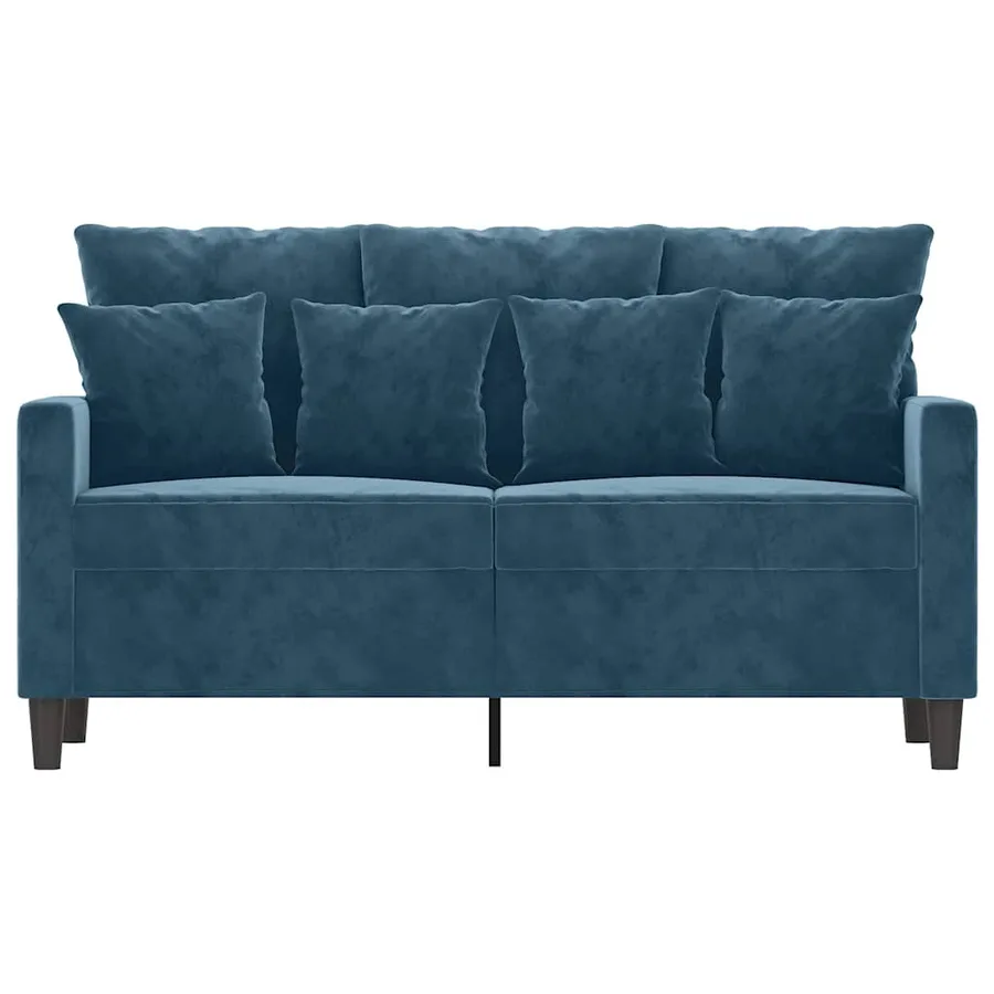 Canapé à 2 places Bleu 120 cm Velours - 3