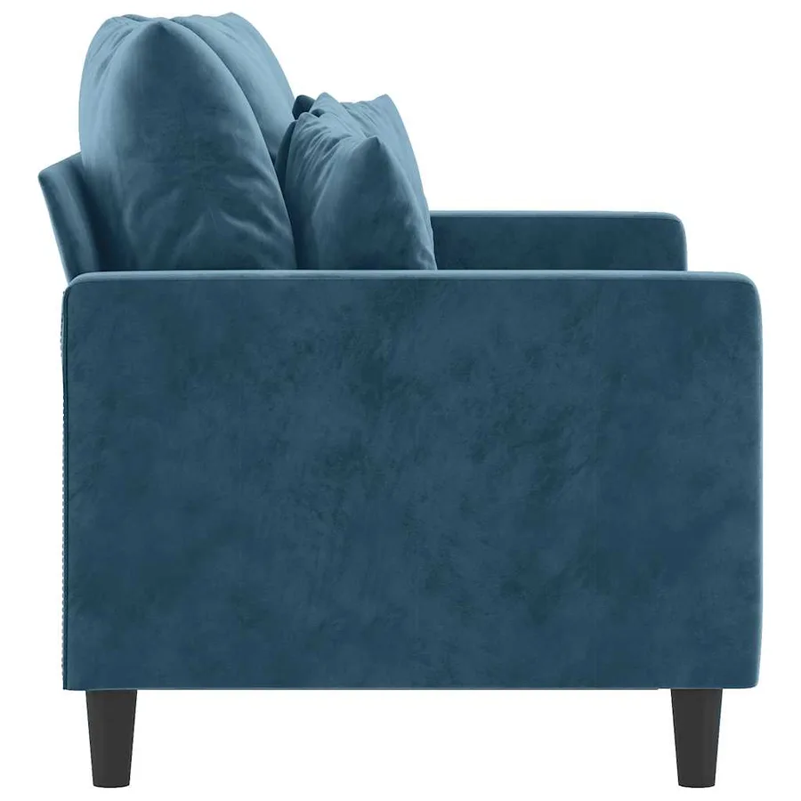 Canapé à 2 places Bleu 120 cm Velours - 4