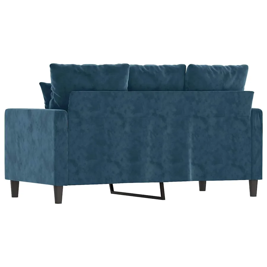 Canapé à 2 places Bleu 120 cm Velours - 5