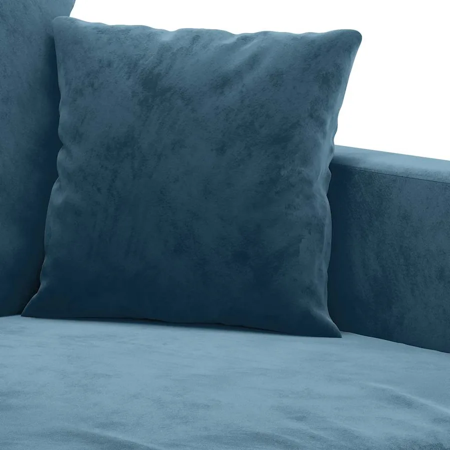 Canapé à 2 places Bleu 120 cm Velours - 6