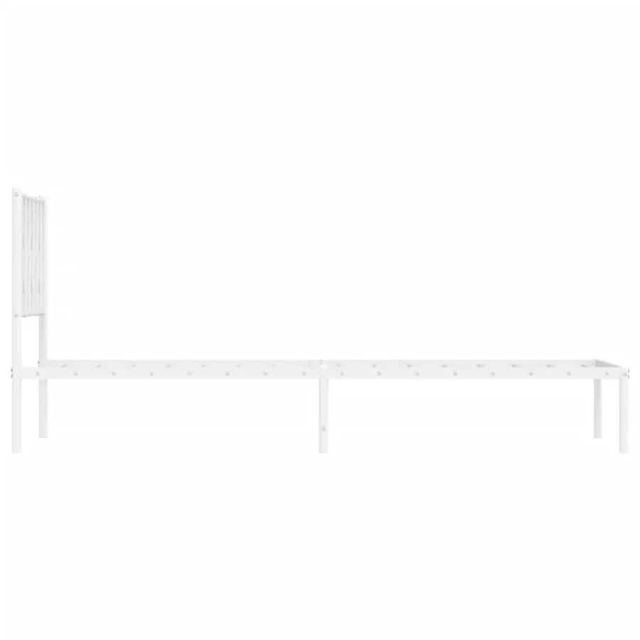 Cadre de lit métal sans matelas avec tête de lit blanc 80x200cm - 6