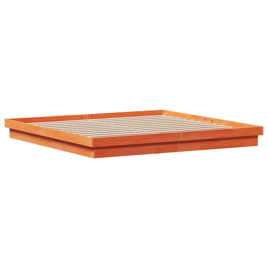 Cadre de lit à LED sans matelas 200x200 cm bois massif - 5